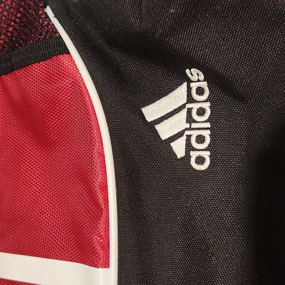 Adidas red black and white striped bag with black strings - Picture 3 of 5